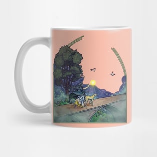 An elf woman and her dog Mug